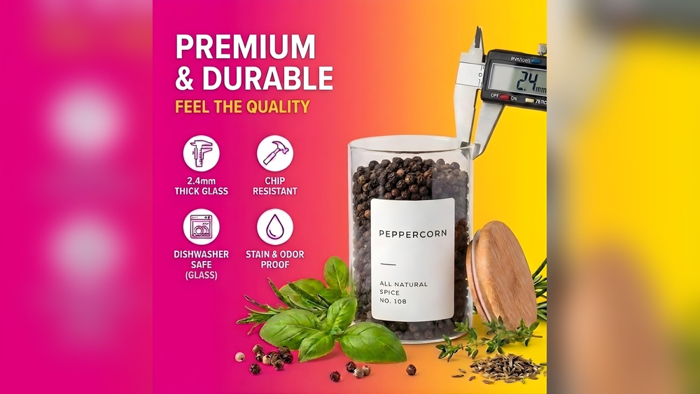 Thick Glass Spice Jars Small